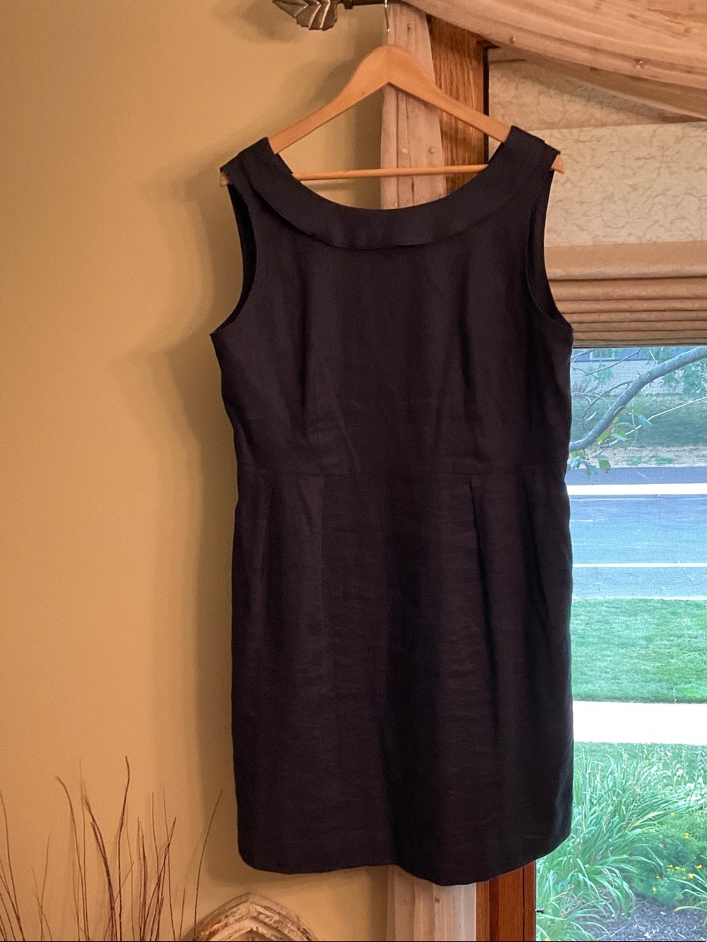 Lands End Navy Linen Blend Dress 14